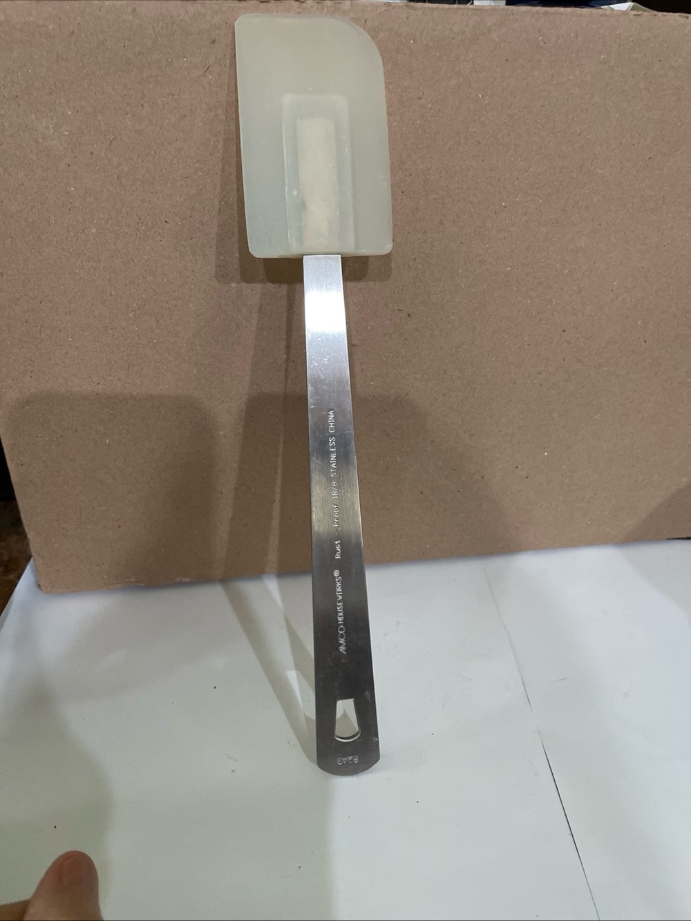 Amco Houseworks Stainless Steel 18/8 Rust Proof Silicone Scraper #8213 Vintage